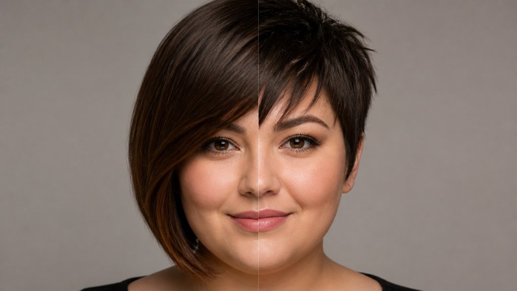 Best Short Haircuts for Women With Round Faces bangs style versus function